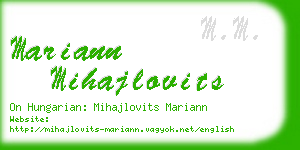 mariann mihajlovits business card